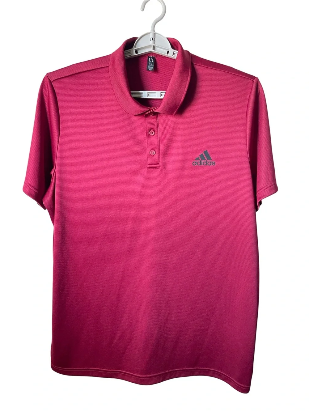 Adidas Men’s Size XL Burgundy Golf Polo Shirt Performance Short Sleeve